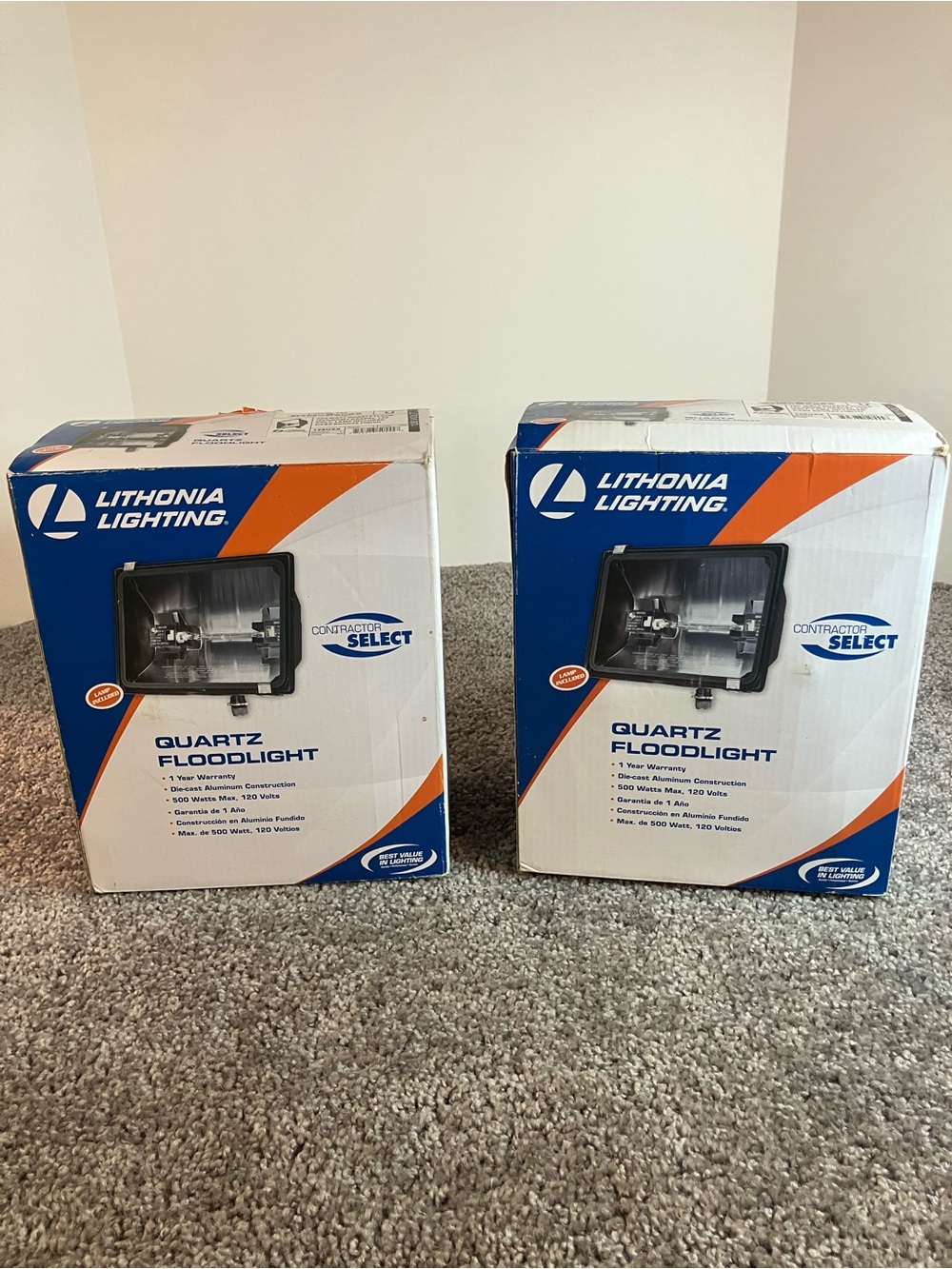 Lithonia Lighting F500QL 120 Volt Quartz Aluminum Floodlight Lot (2) New!